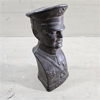 Vintage General Pershing Cast Iron Coin Bank