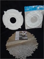 2 molded ceiling medallions with set of placemats