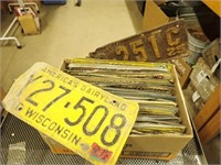 Several Vintage License Plates