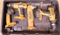 Dewalt 4 piece cordless tool set in storage case