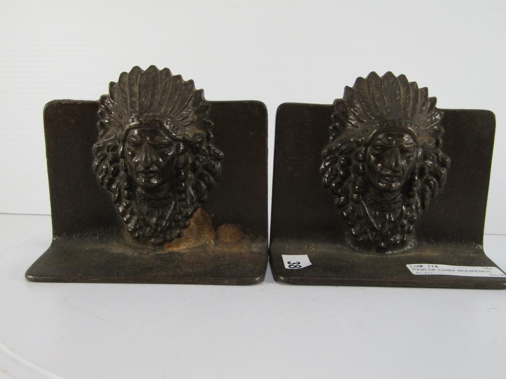 PAIR OF CHIEF BOOKENDS