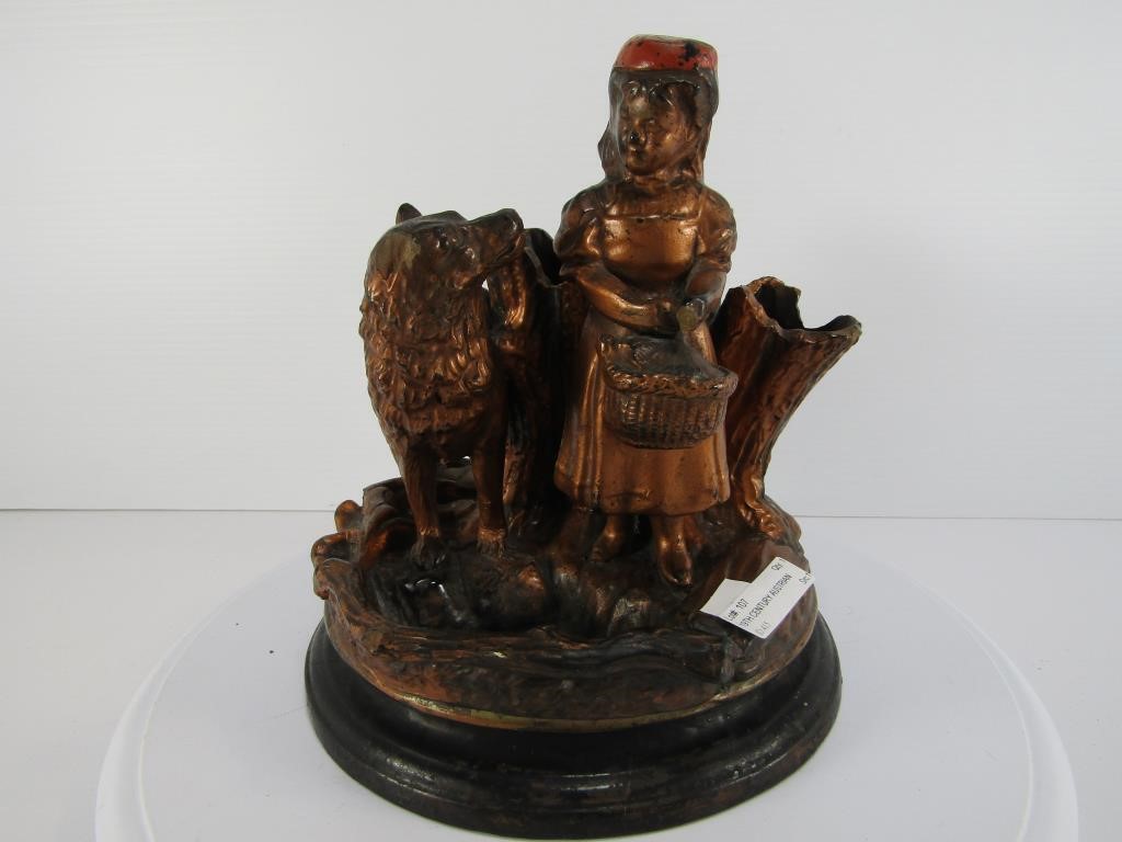 19TH CENTURY AUSTRIAN POTTERY FIGURE INKWELL