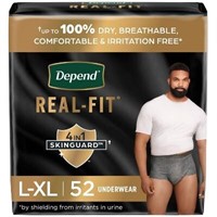 Depend Real Fit Men's Underwear L/XL 52ct