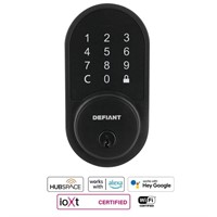 $100  Round Matte Black Smart Wi-Fi Deadbolt