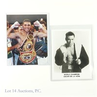 Oscar De La Hoya Signed Boxing Photos (2)