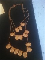 Gold tone with opaque Stone necklace