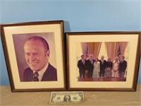 Set Of 2 Framed Photos Of 38th President, Gerald