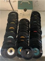 (43) "45"RPM RECORDS W/CARRY CASE-ASSORTED