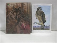 Wolf Print & Raptor Art 8/100 Largest 16"x 20"