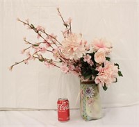 Hand Painted Imperial Nippon Vase w/ Silk Flowers