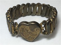 Vintage Gloria Heart Bracelet Sterling 1/20 10k GF