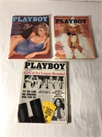 3 Vintage Playboy Adult Magazines