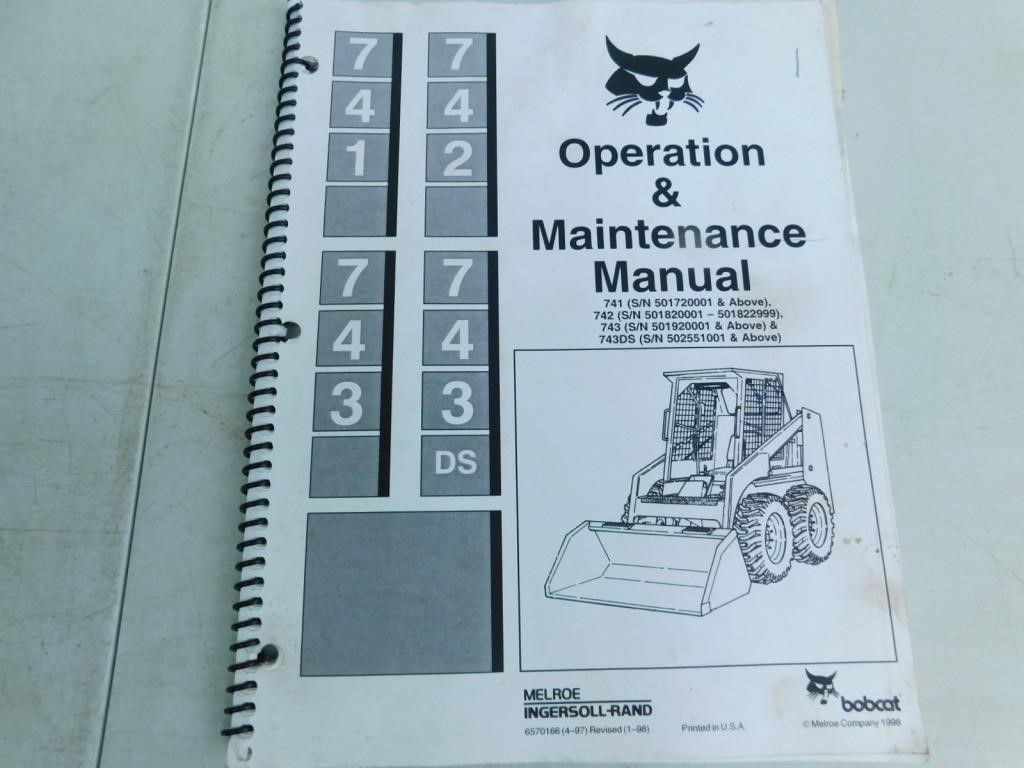 Bobcat Operation & Maintenance Manual.