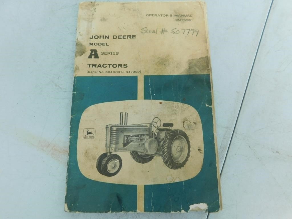 John Deere Model A series tractor manual