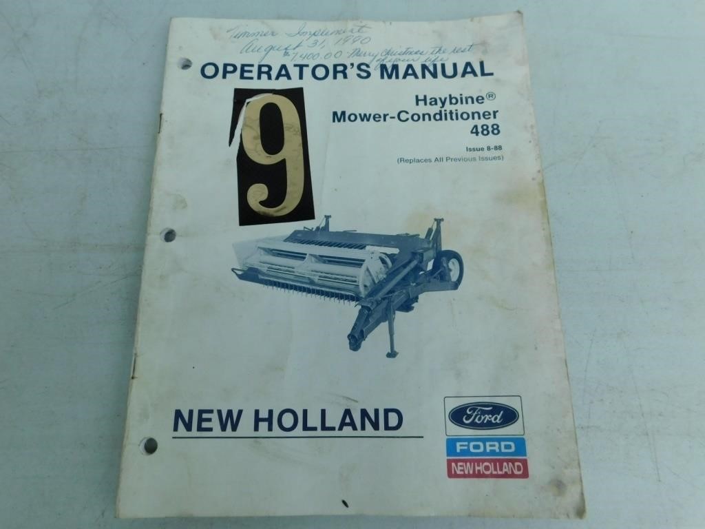 New Holland 488 Haybine Mower-Conditioner manual