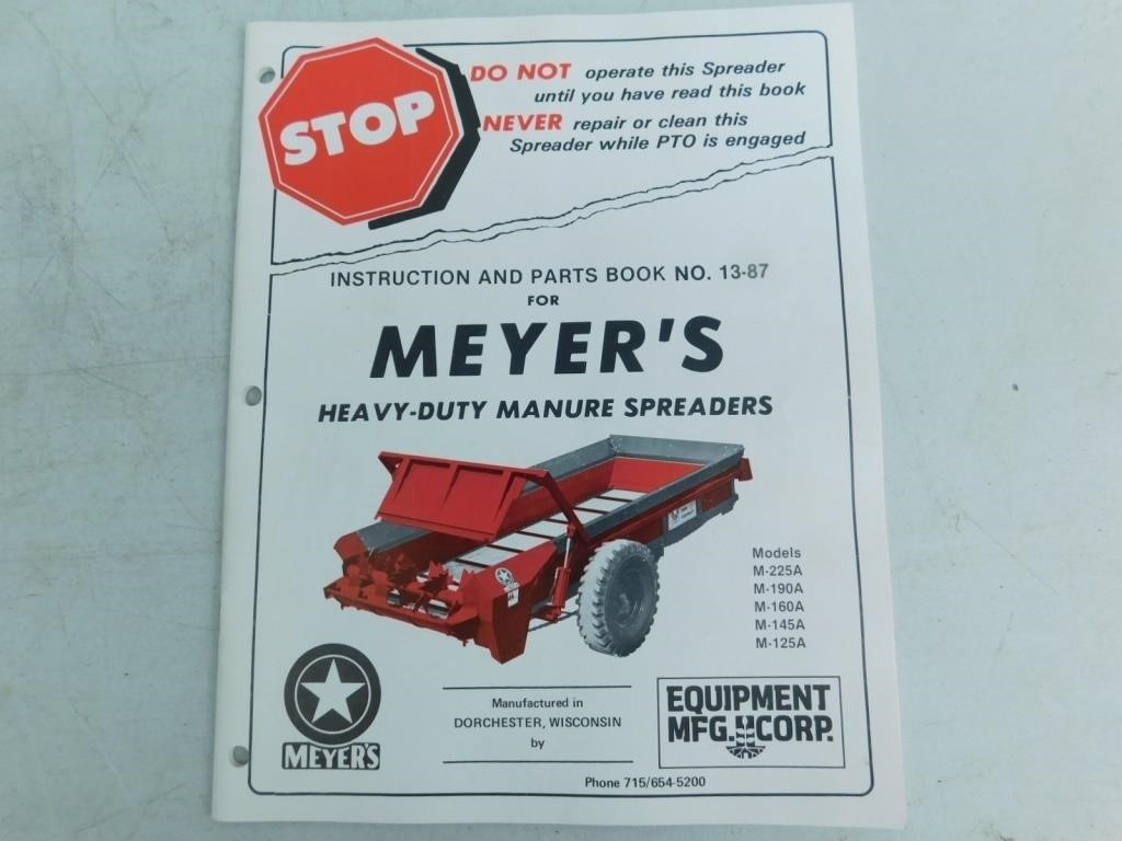 Meyer's Heavy-duty manure speader manual.