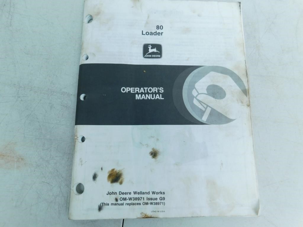 John Deere operator's manual for 80 loader