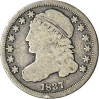 1837 CAPPED BUST DIME - VG