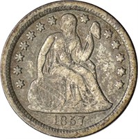 1857 SEATED LIBERTY DIME - VF