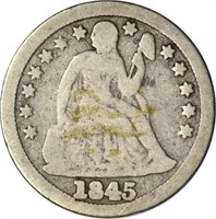 1845 SEATED LIBERTY DIME - GOOD