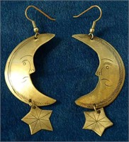 Silver Moon & Star Earrings