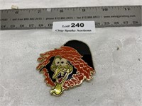 Vintage Crazy Witch Halloween Enamel Brooch Pin