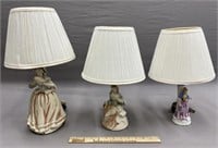 3 Figural Pottery Lamps
