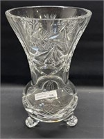 Heavy footed 9.5 Pinwheel Crystal Vase
