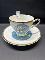 Elbro hand painted NFLD cup & saucer Japan