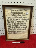 WELCOMEHERE ANTIQUE FRAMED SIGN