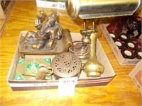 India Brass Figurine, Antique Piano Light