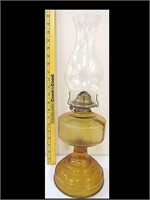AMBER KEROSIN LAMP WITH PATTERN IN THE BASE