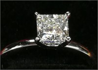 14kt Gold 1 Ct Princess Cut Lab Diamond Ring