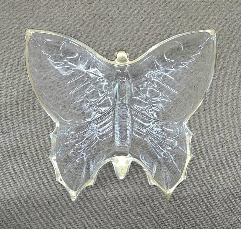 1950s Butterfly Gold Accents Trinket Dish