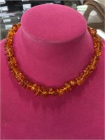 Vintage hand strung amber necklace