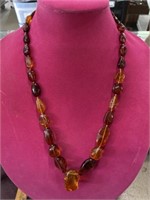 Vintage hand strung amber necklace