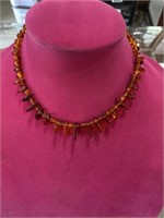 Vintage hand strung amber necklace