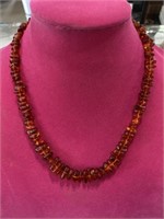 Vintage hand strung amber necklace