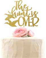 C8571  Rustic Ducks Cake Topper Gold Glitter