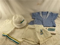 Vintage Boy's baby suit with hat - excellent