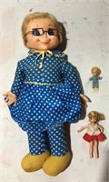 Mrs. Beasely Doll, 2 Miniature Dolls