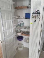 CONTENTS OF PANTRY, GLASSWARE, SEWING BOXMISC