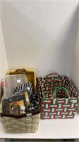 (5) baskets, (3) lunch bags