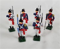 6 Cast Metal Military Soldier Figures