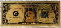 Dogecoin One Doge 24K Gold Coated Novelty
