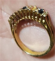 Vintage gold tone ring marked 18k HGE sz 6.5