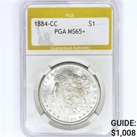 1884-CC Morgan Silver Dollar PGA MS65+