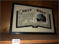 Bible framed image and "Price of Freedom"