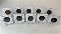 (10) 1800S LARGE CENT PIECES