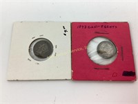 (2) Canada silver 5-cent coins 1882 & 1893